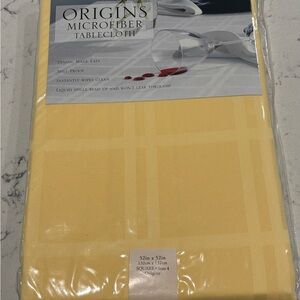Origins Sunny Yellow Microfiber Tablecloth